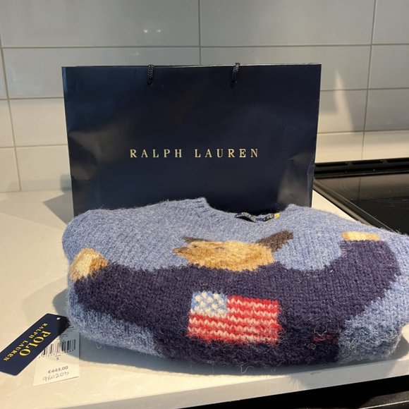 Ralph Lauren Brand New Blue Sit Down Bear RL92 Sweater - Picture 6 of 6